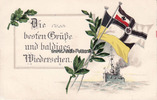 Deutsches Reich Prägekarte/Die besten Grüße und baldiges Wiedersehen. -