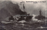 Deutsches Reich Künstlerkarte / Torpedobootsflottille, alarmiert von einem Stützpunkt auslaufend. -