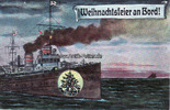 Deutsches Reich Künstlerkarte von H. Lissmann/Weihnachtsfeier an Bord! -