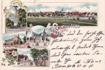 1901 Farb-Lithografie/Gruss aus Salzkotten/Krieger-Denkmal/Franzisanessen-Kloster... 2