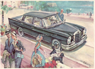 Bundesrepublik Künstler-Werbekarte Signiert/Mercedes-Benz 220SE -