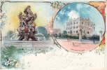 Fürth Litho/Gruss aus Fürth i/B./Kunstbrunnen/Freimaurerloge -