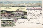 Peterzell/St. Georgen/Königsfeld Litho/Gruss aus Peterzell./Panorama der Rauhen Alp./Bahnhof-Peterzell-Königsfeld -
