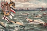 Kiel Ansichtskarte/Postkarte/Die Kieler Woche/Kronprinz Wilhelm/No.5 Motorbootsrennen -