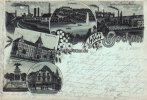 Bochum Litho/Gruss aus Bochum/Zeche Constantin der Grosse/Gymnasium/Kriegerdenkmal/... -