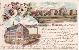 Bochum Litho/Gruss aus Bochum/Glück auf/Bergmannsheil/Berg Schule -