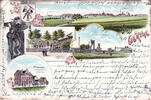 Gerthe Litho/Gruss aus Gerthe/Glück-Auf!/Zeche Lothringen/Garten u. Kegelbahn/... -
