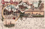 Bruch Litho/Gruss aus Bruch/Marienstrasse und Kath. Kirche/Zeche Recklinghausen/... -