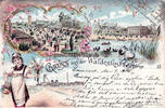 Herne / Westfalen Ansichtskarte / Postkarte / Litho / Gruss aus der Waldeslust bei Herne / Zeche -
