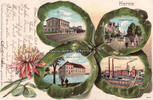 Herne / Westfalen Ansichtskarte / Postkarte / Prägekarte/ Litho / Kleeblatt / Herne. / Bahnhof... -