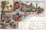 1900 Litho/Gruss aus dem Arabischen Café Düsseldorf/Inh: Moritz u. Görlich./... 2-3