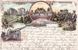 Essen 1899 Litho/Gruss vom Ruhrstein/Villa Hügel./Ruhrstein./Ruhrstein. 2-3