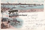 Kiel Litho/Gruss aus Kiel/Blick von Bellevue -