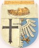 Neheim-Hüsten Geschnitztes und farbig gefasstes Wappen/Neheim-Hüsten/Signiert HR -