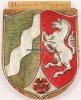Nordrhein-Westfalen Geschnitztes und farbig gefasstes Wappen/Nordrhein-Westfalen/Signiert HR -