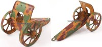 Deutsches Reich Blechspielzeug/Blechkanone mit Tarnfarbe/ohne Kanonenrohr -