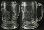 Deutschland Krug / Bierhumpen / Farbloses Glas mit Abriß / Mit ausgestellten Rundfuß -