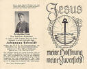 Drittes Reich / Rönkhausen - Sauerland Totenzettel / Sterbebild / Johannes Schmidt Obergefr. in einem Grenadier - Regt. -
