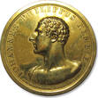 GREAT BRITAIN 52mm AE gilded medal 1798 A.D. 41st birthday of prominent actor John Philip Kemble - by John Hancock EF / EF+ cleaned surfaces