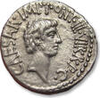 ROMAN REPUBLIC AR silver denarius circa 41 B.C. Mark Antony and Octavian, with M. Barbatius, Ephesus mint (?) VF+ / EF-lightly toned, banker