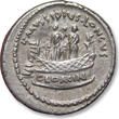 ROMAN REPUBLIC AR silver denarius 42 B.C. L. Mussidius Longus, Rome - Shrine of Venus Cloacina - well struck example - VF+ / EF-two small scratches obverse