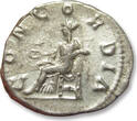 ROMAN EMPIRE AR silver denarius circa 219-220 A.D. Julia Paula, Rome mint - CONCORDIA reverse - great portrait VF+ / EF-light toning