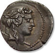 ROMAN REPUBLIC AR silver denarius 78 B.C. L. Cassius Longinus, Rome mint - Struck from fresh dies & beautifully toned - EF++ attractive dark steelgrey toning with hints of irridescence, smal