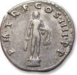 ROMAN EMPIRE AR silver denarius circa 101-102 A.D. Trajanus / Trajan, Rome mint - statue of Hercules - scarcer type VF+ steelgrey toning