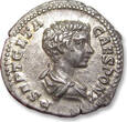 ROMAN EMPIRE AR silver denarius circa 201-202 A.D. Geta as Caesar, Rome mint - PRINC IVVENTVTIS reverse - beautifully struck VF+ / EF-attractive light gold irridescent toning