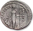 ROMAN REPUBLIC AR silver denarius L. Hostilius Saserna, Rome mint 48 B.C. - exceptionally well struck - VF+ / EF-slight porosity on reverse, banker