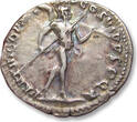 ROMAN EMPIRE AR silver denarius 112-117 A.D. Trajanus / Trajan, Rome mint VF+ steelgrey toning with colorful hints of irride