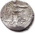 ROMAN REPUBLIC AR silver denarius 89 B.C. M. Porcius Cato, Rome mint VF+ / EF-lightly toned