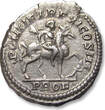 ROMAN EMPIRE AR silver denarius circa 208 A.D. Caracalla, Rome mint - Profectio issue, scarce variety with captive below horse VF+ / EF-attractive light toning