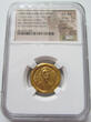 ROMAN EMPIRE AV gold solidus circa 408-420 A.D. Theodosius II, Constantinople mint - CONCORDIA AVGG Δ - nearly as minted NGC Ch AU 5 / 5 3 / 5 edge bends-almost as minted