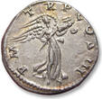 ROMAN EMPIRE AR silver denarius circa 120-121 A.D. Hadrian / Hadrianus, Rome mint - P M TR P COS III, Victory flying to right - VF+ / EF-beautifully toned, strong gold irridescen