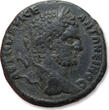 ROMAN EMPIRE AE 26mm provincial coin 198-217 A.D. Thrace, Hadrianopolis mint - Tyche standing left reverse VF / VF+ even darkgreen patina
