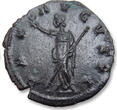 ROMAN EMPIRE AE or BI antoninianus 267 A.D. Postumus, Treveri or Cologne mint - scarce PAX AVGVSTI reverse - VF+ even dark toning wiht some white coloured patc