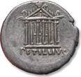 ROMAN REPUBLIC AR denarius 43 B.C. Petillius Capitolinus, Rome mint - scarcer cointype - VF / VF+