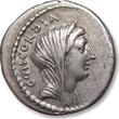 ROMAN REPUBLIC AR denarius 42 B.C. L. Mussidius Longus, Rome - Shrine of Venus Cloacina - nicely struck - VF+ / EF-lightly toned