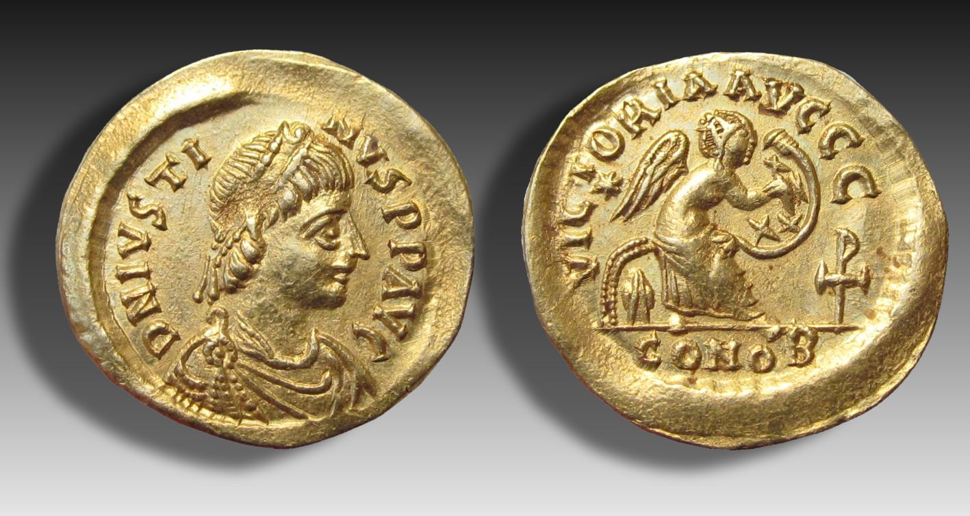 シルバー ゴールド アンティークコイン Byzantine Justin II AV