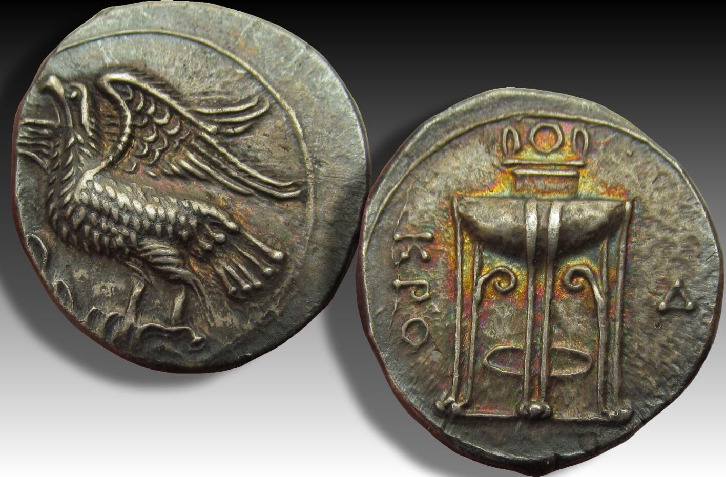 ANCIENT GREECE AR nomos 350300 B.C. Bruttium Kroton (Croton) a