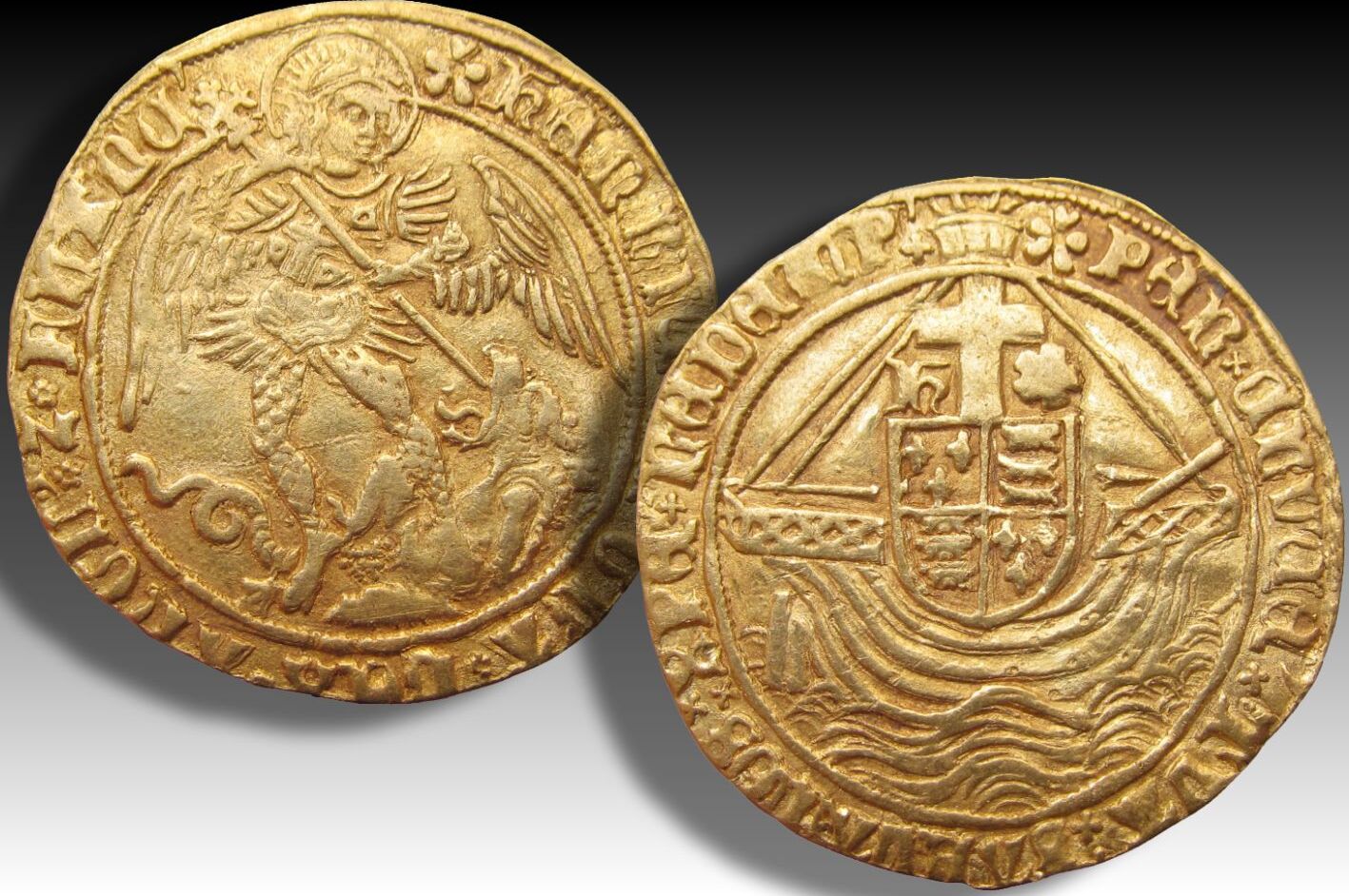 ENGLAND - Medieval 27mm Type III AV gold Angel ND (1495-1498