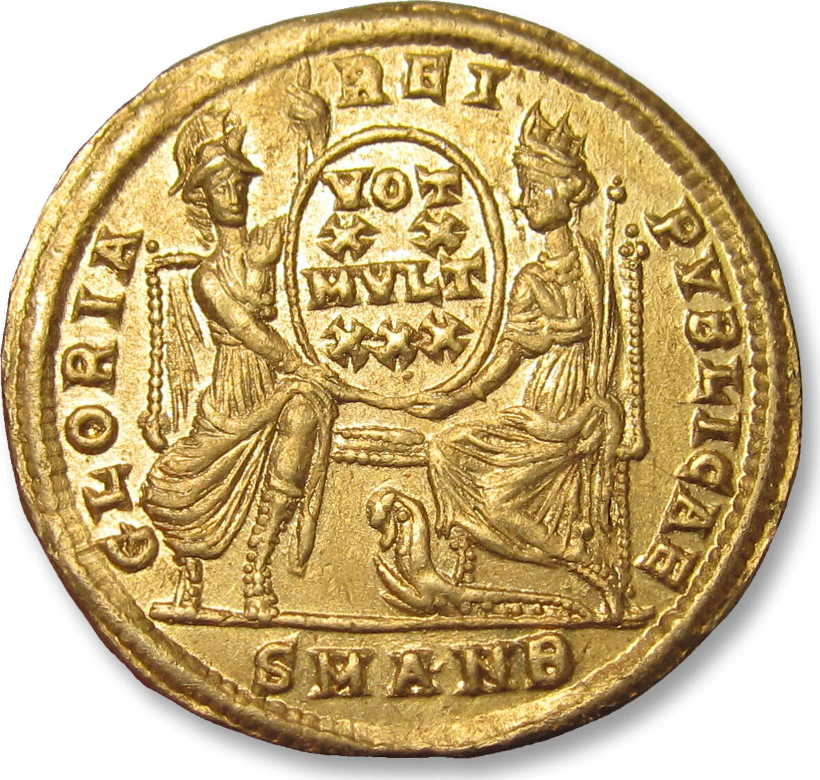 ROMAN EMPIRE AV gold solidus 347-355 A.D. Constantius II, Antioch