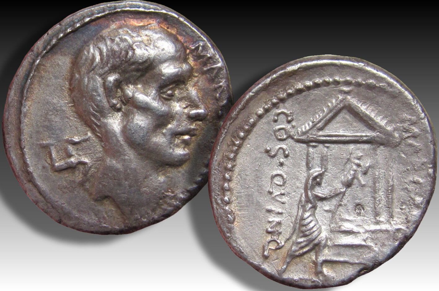 ROMAN REPUBLIC AR denarius 50 B.C. P. Cornelius Lentulus Marcellinus ...