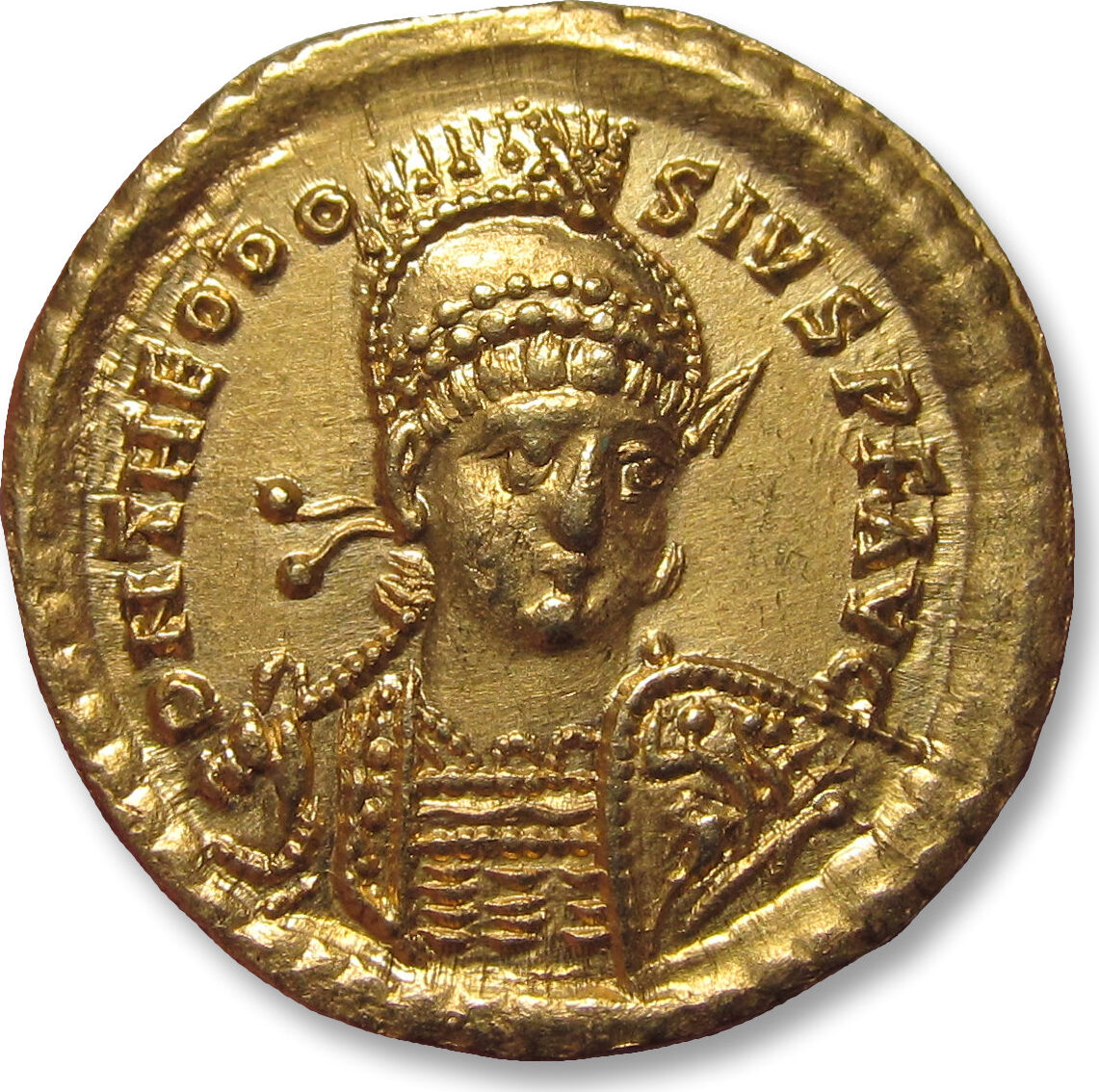 ROMAN EMPIRE AV gold solidus circa 425-430 A.D. Theodosius II ...