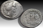 ROMAN REPUBLIC AR silver denarius L. Mussidius Longus, Rome - Shrine of Venus Cloacina - star symbol on obverse - -
