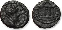 ROMAN EMPIRE AE 15mm provincial coin (assarion) Septimius Severus, Bithynia, Nicaea mint - temple reverse - scarce little coin -