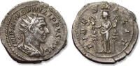 ROMAN EMPIRE Philip I The Arab, Rome mint - FIDES MILITVM - struck on large full flan AR silver denarius circa 244-247 A.D. VF+ steelgrey toning