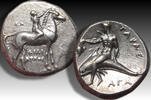 ANCIENT GREECE AR nomos / didrachm circa 302-280 B.C. Calabria, Tarentum - struck under Philiarchos,