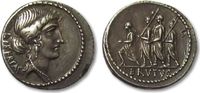 ROMAN REPUBLIC AR Denarius M. Junius (Q. Servilius Caepio) Brutus, Rome -- beauty --